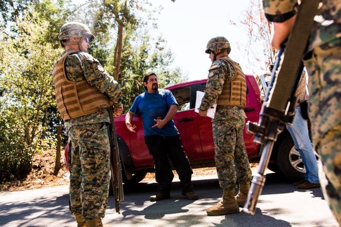 Militares en Ercilla. 24 de febrero de 2019. Gentileza del fotografo Camilo Tapia.