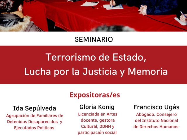 Valdivia: Realizarán seminario sobre Terrorismo de Estado y las Luchas por Justicia y Memoria